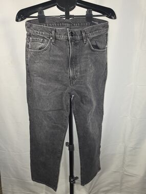 Goldsign Charcoal Gray Washed Straight-Leg Jeans